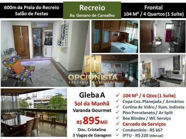 Apto Recreio Gleba A Genaro de Carvalho 104M²