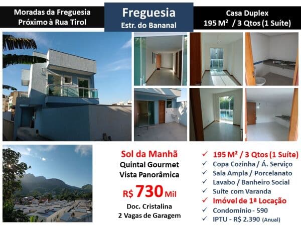 Casa JPA Freguesia Bananal Moradas da Freguesia 195M²