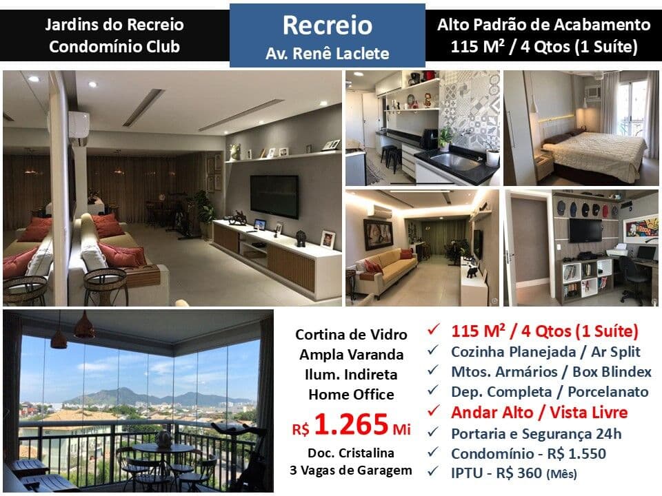 Apto Recreio Jardins do Recreio 115M²