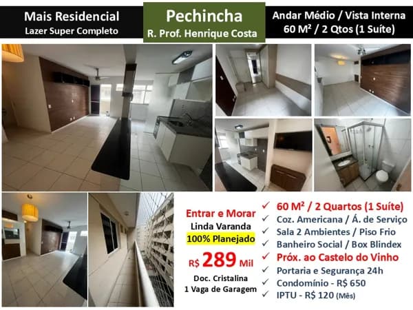 Apto JPA Pechincha Mais Residencial 60M²