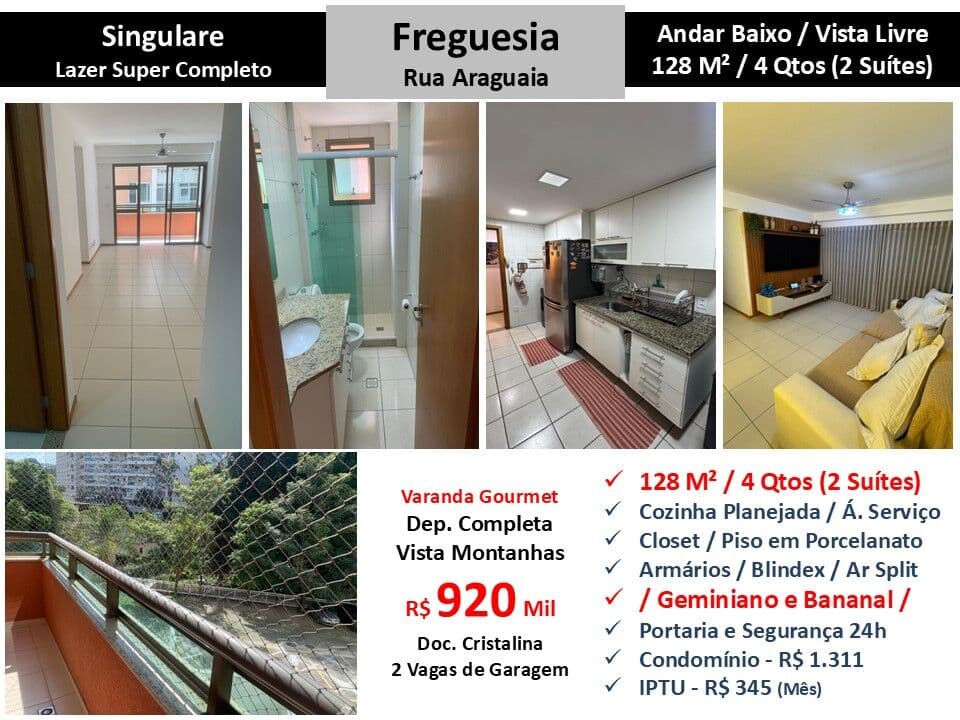 Apto JPA Freguesia Araguaia Singulare 128M²