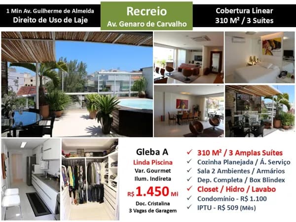 Cob Recreio Gleba A Genaro de Carvalho 310M² Linear