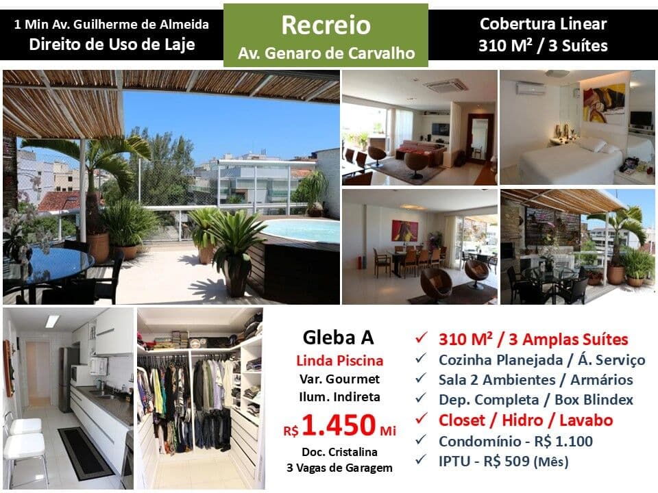 Cob Recreio Gleba A Genaro de Carvalho 310M² Linear