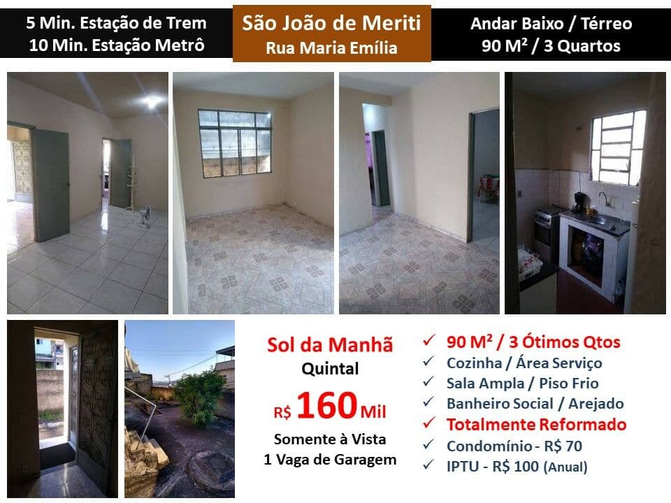 Apto S. J. de Meriti Maria Emilia 90M²