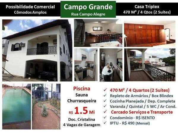 Casa Campo Grande Campo Alegre 470M²