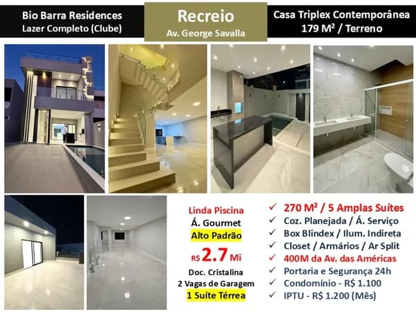 Casa Recreio Bio Barra Residences 270M²