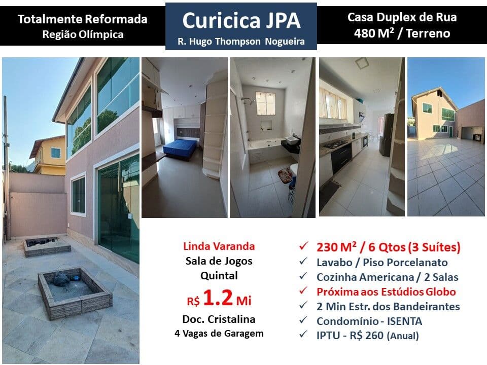Casa JPA Curicica Hugo Thompson Nogueira 230M²