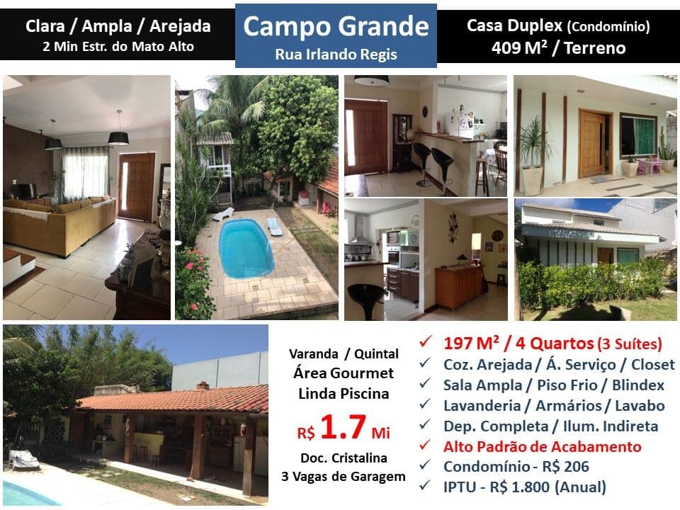 Casa Campo Grande Irlando Regis 197M²