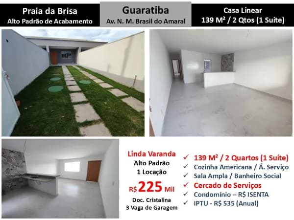 Casa Guaratiba Praia da Brisa 139M² Linear