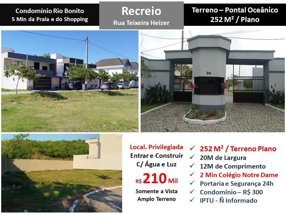 Terreno Recreio Pontal Oceânico Rio Bonito 252M²