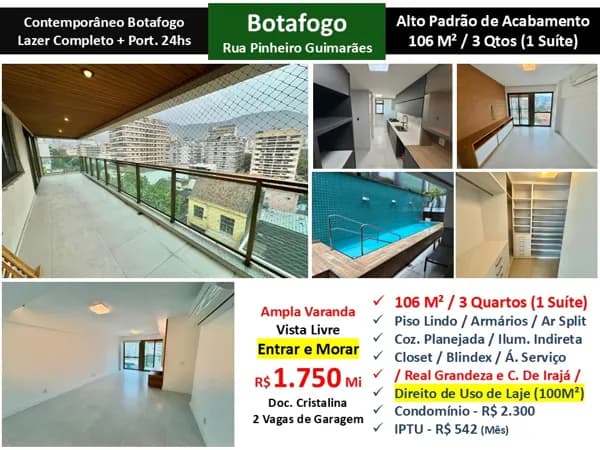 Apto Botafogo Pinheiro Guimarães Contemporâneo 106M²