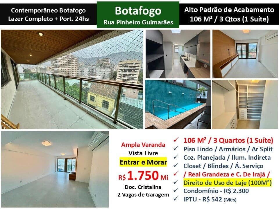 Apto Botafogo Pinheiro Guimarães Contemporâneo 106M²