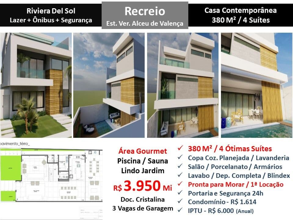 Casa Recreio Riviera Del Sol 380M² 2