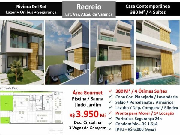 Casa Recreio Riviera Del Sol 380M² 2