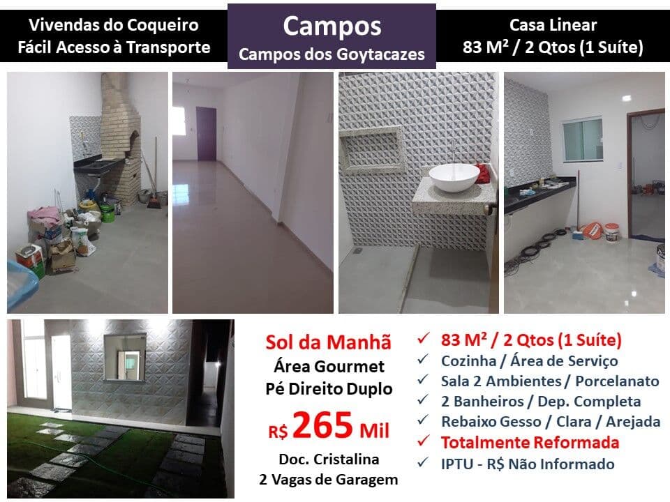 Casa Campos Vivendas do Coqueiro 83M² Linear