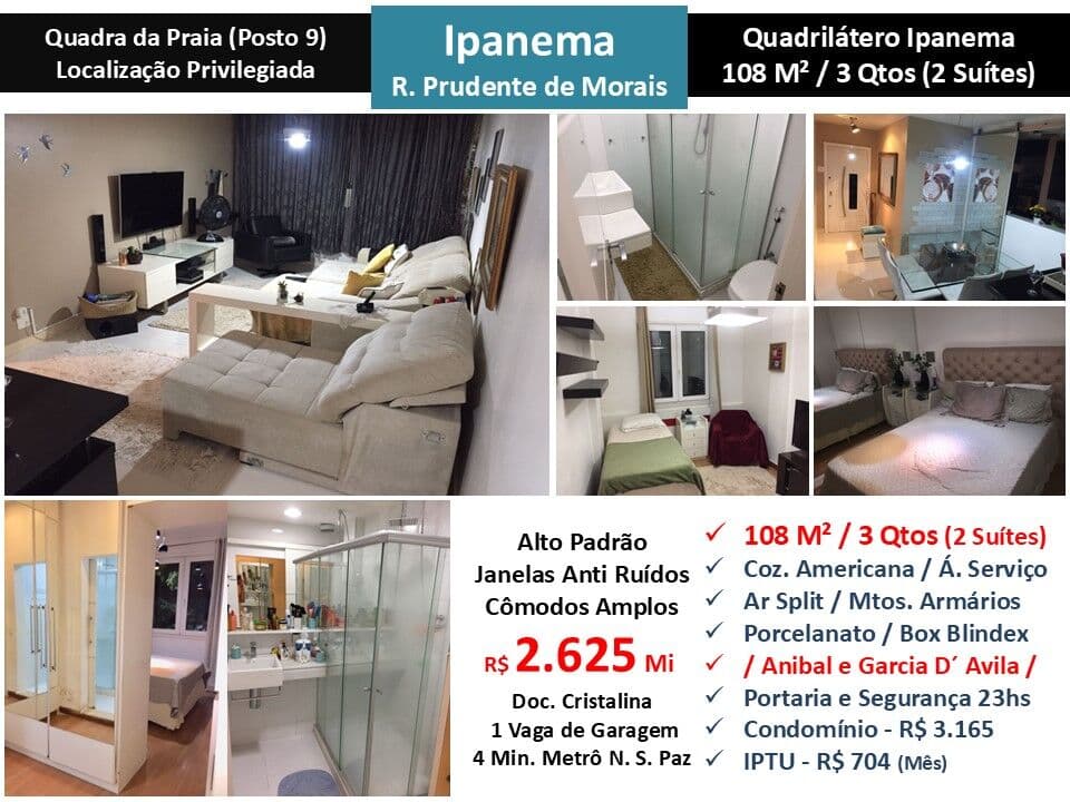 Apto Ipanema Prudente de Morais 108M²