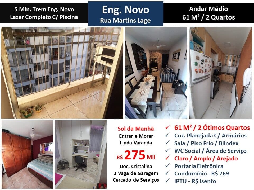 Apto Eng. Novo Martins Laje 61M²