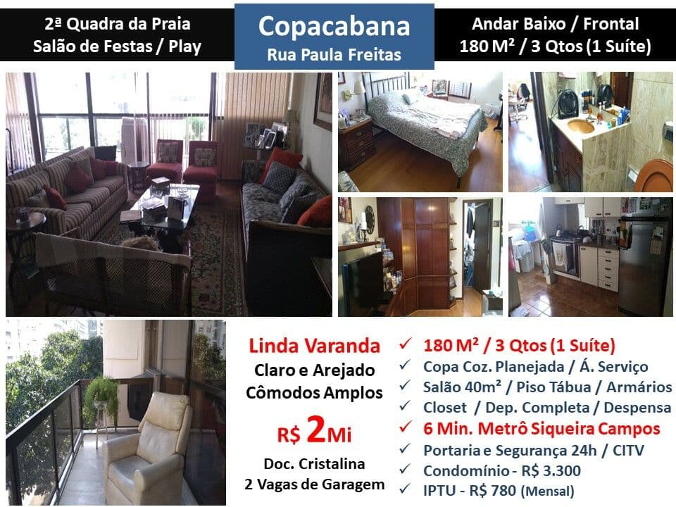 Apto Copacabana Paula Freitas 180M²