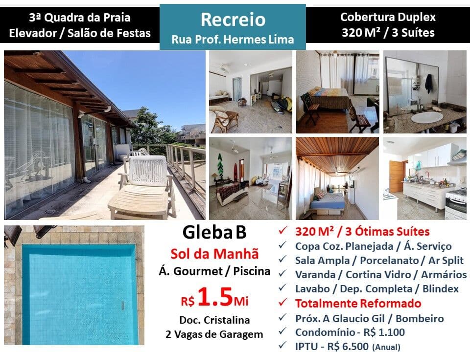 Cob Recreio Gleba A Praia Hermes de Lima 320M²