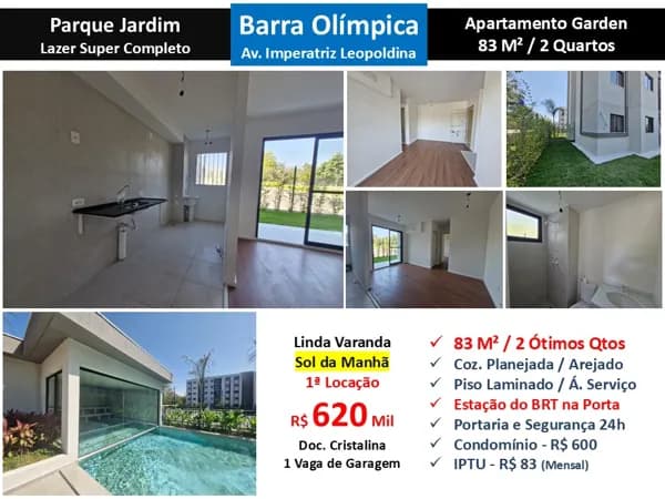 Apto Barra Olímpica Parque Jardim 83M² Garden