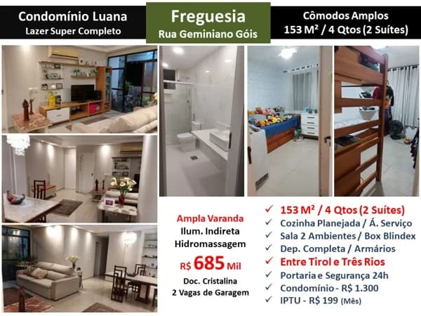 Apto JPA Freguesia Geminiano Luana 153M²