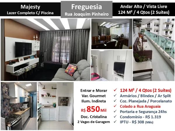 Apto JPA Freguesia Joaquim Pinheiro Majesty 124M²