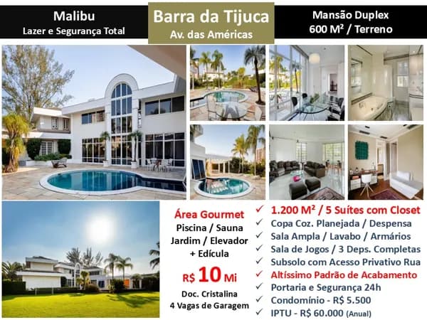 Casa Barra da Tijuca Malibu 1200M²