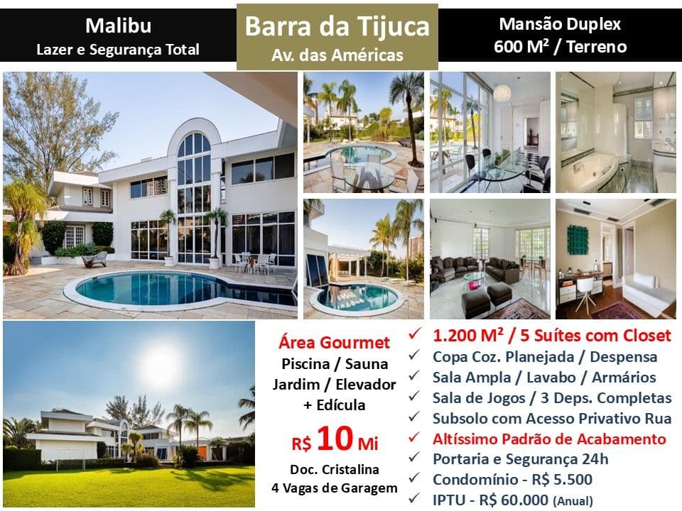 Casa Barra da Tijuca Malibu 1200M²