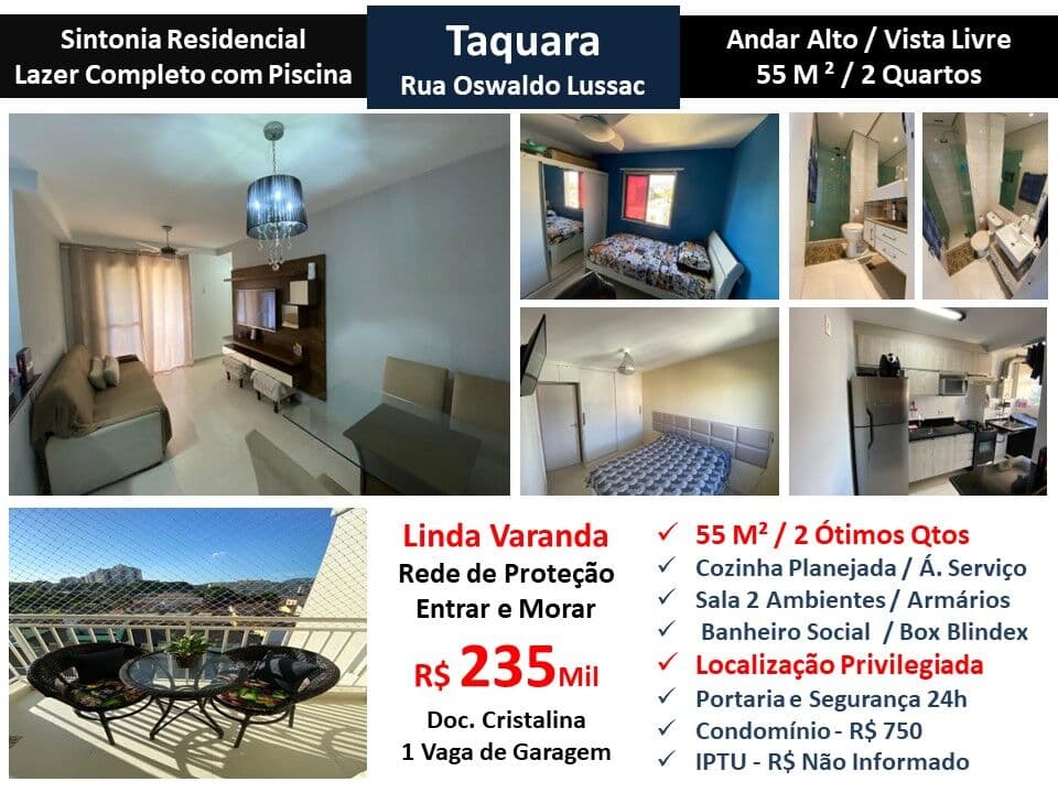 Apto JPA Taquara Sintonia 55M² 2