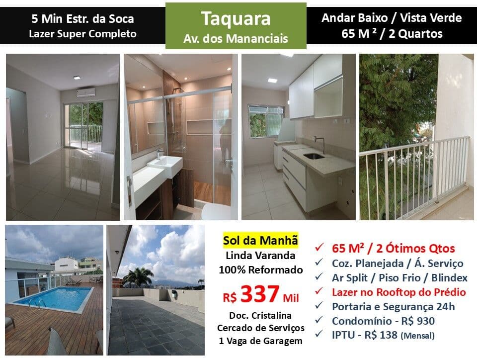 Apto JPA Taquara Mananciais 65M²