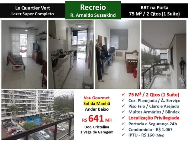 Apto Recreio Le Quartier Vert 75M²
