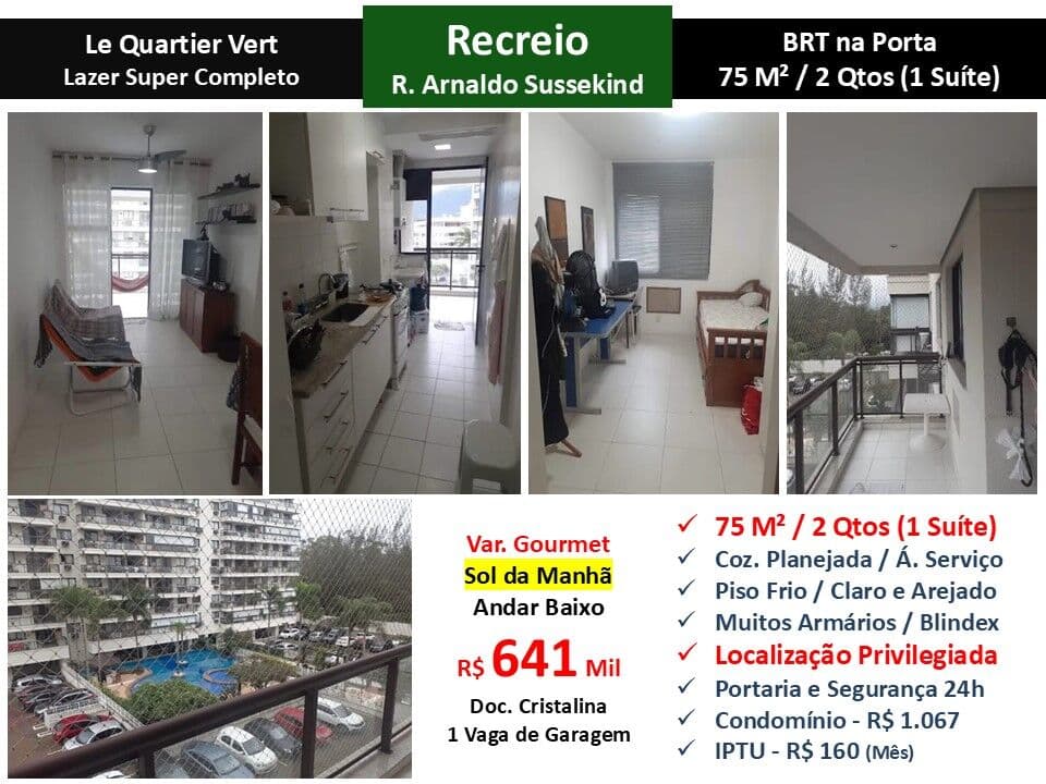 Apto Recreio Le Quartier Vert 75M²