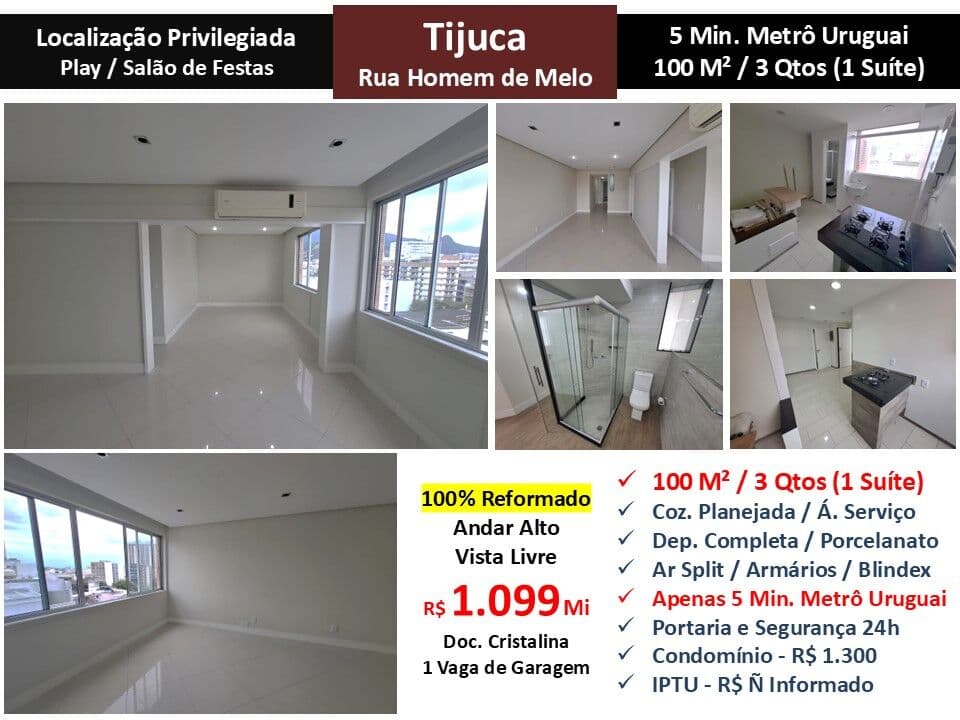 Apto Tijuca Homem de Melo 100M²