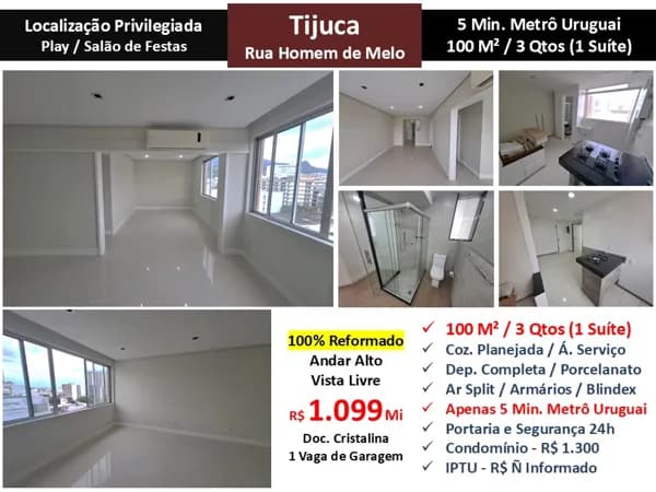 Apto Tijuca Homem de Melo 100M²
