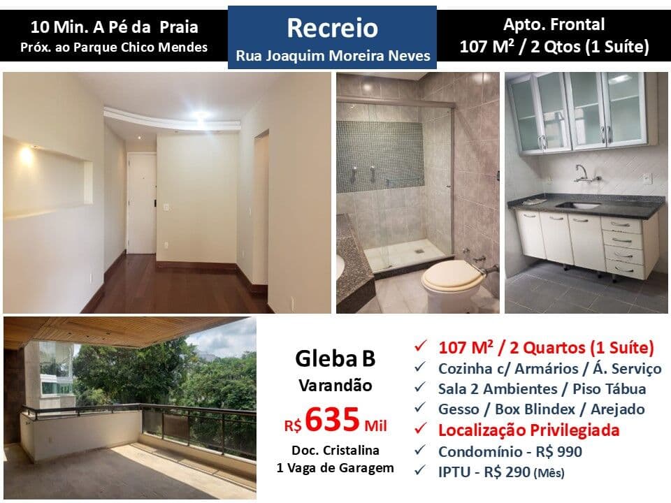 Apto Recreio Gleba B Joaquim Moreira Neves 107M²