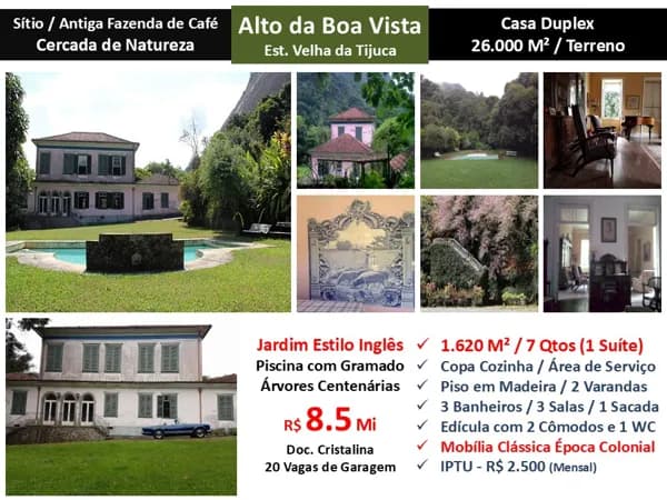 Casa Alto da Boa Vista Velha da Tijuca 1.620M²