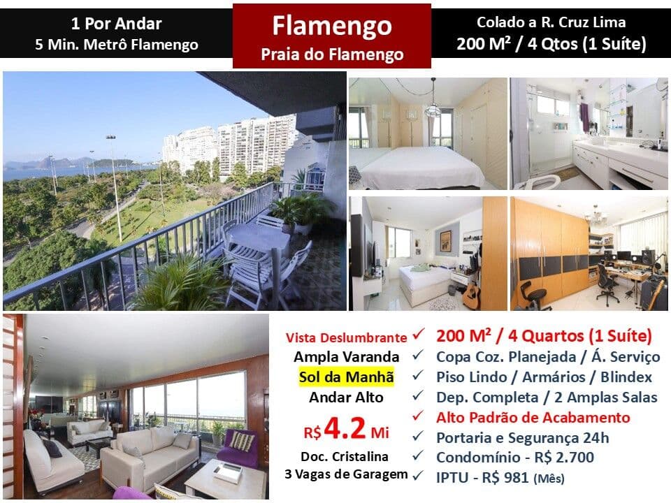 Apto Flamengo Praia 200M²