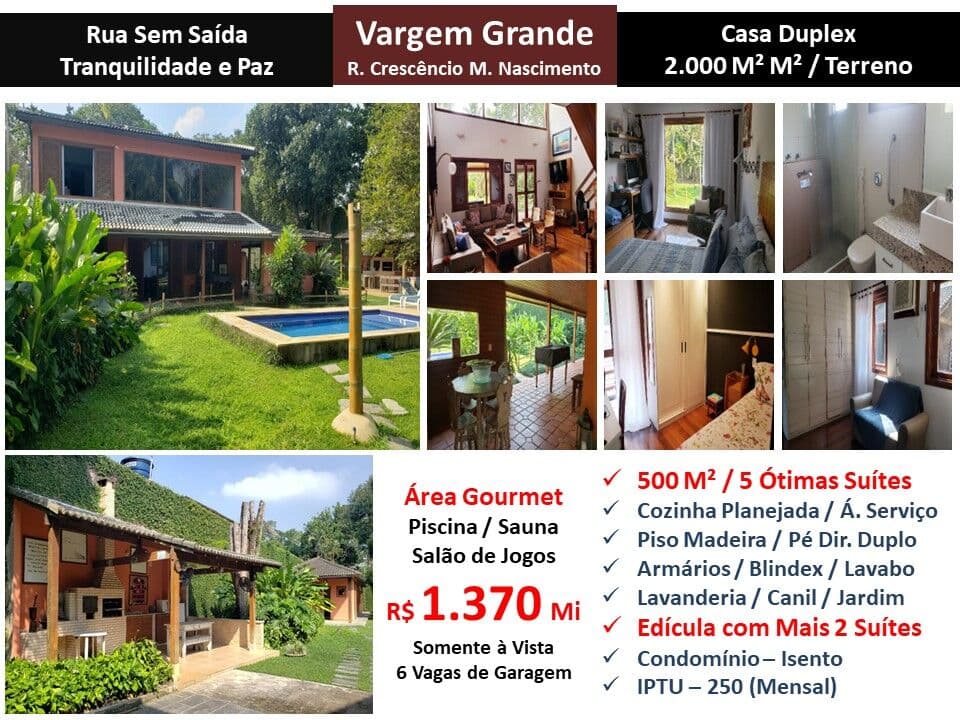 Casa Vargem Grande Nascimento 500M²