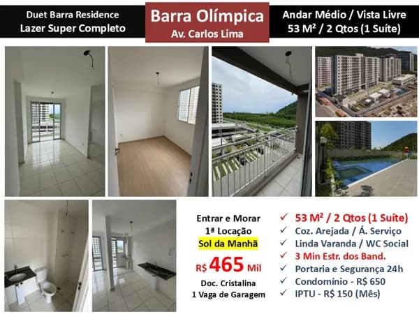 Apto Barra Olímpica Carlos Lima Duet Barra Residence 53M²