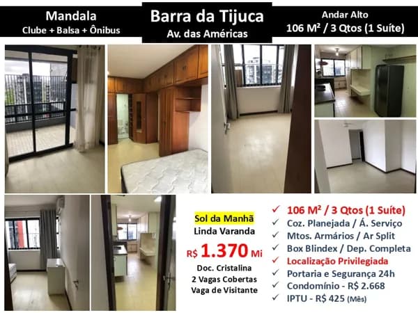 Apto Barra da Tijuca Mandala 106M²