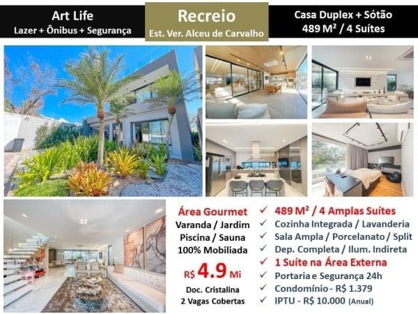 Casa Recreio Art Life 489M²