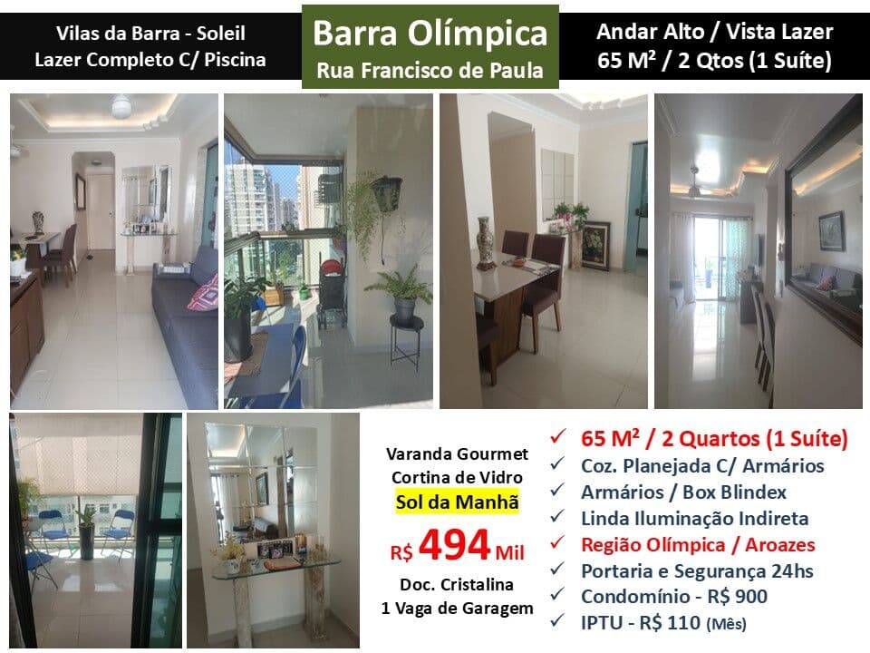 Apto Barra Olímpica Vilas da Barra Soleil 65M²