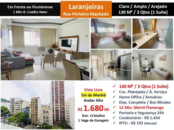 Apto Laranjeiras Pinheiro Machado 130M²