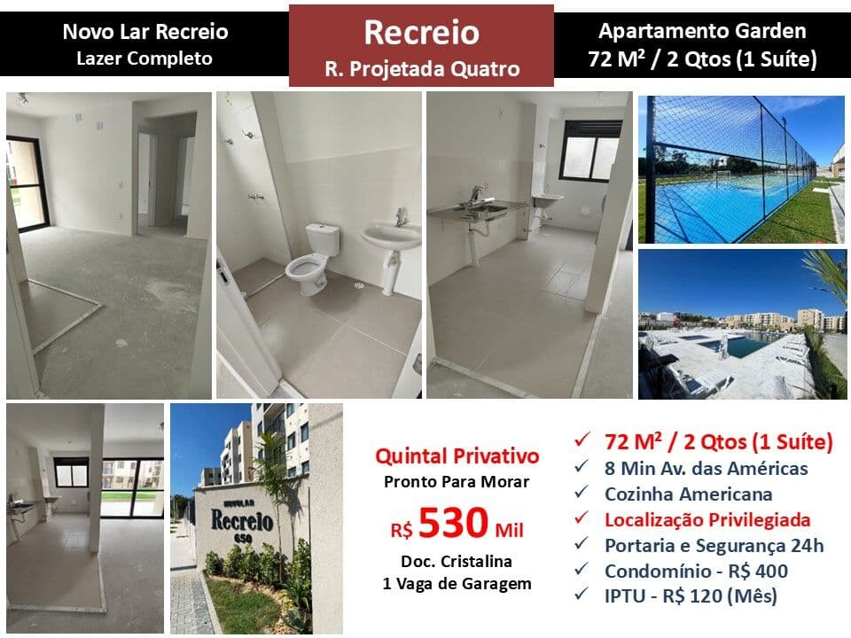 Apto Recreio Novo Lar Recreio 72M² Garden