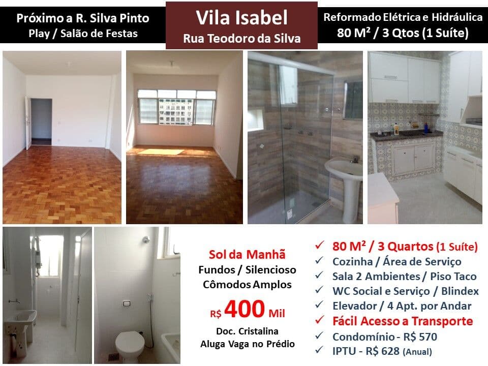 Apto Vila Isabel Teodoro da Silva 80M²