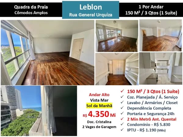Apto Leblon Gen. Urquiza 150M² 4