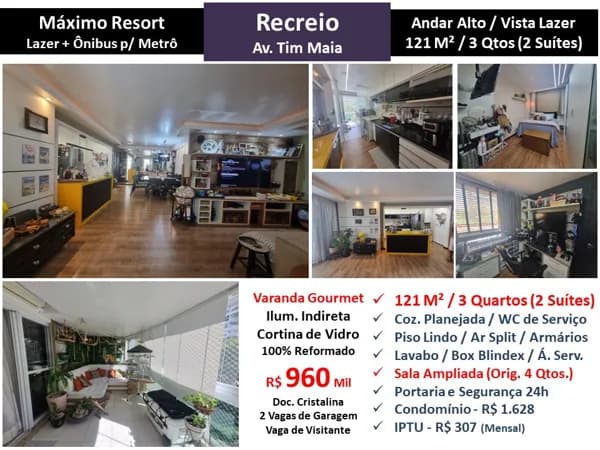 Apto Recreio Zico Máximo 121M²