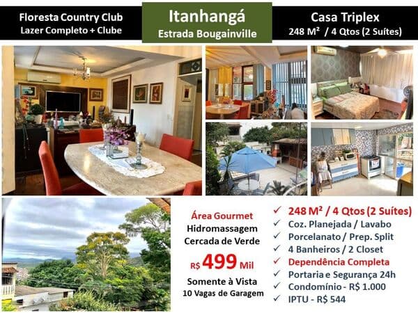 Casa Barra da Tijuca Itanhangá Floresta Country 248M²