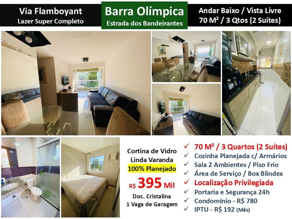 Apto Barra Olímpica Via Flamboyant 70M²