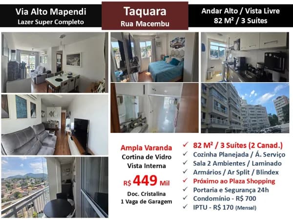 Apto JPA Taquara Via Alto Mapendi 82M² 2